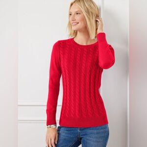 Talbots Soft Cable Knit Crewneck Sweater Size L